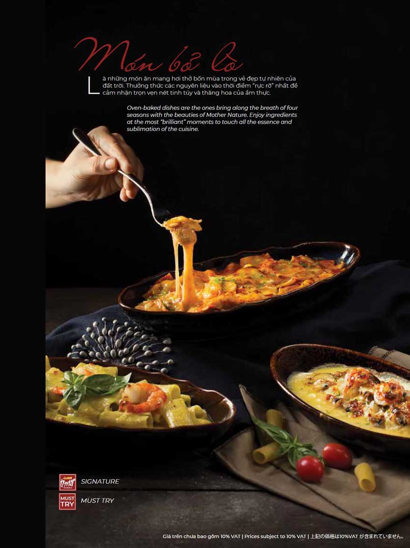 Menu Capricciosa - Vincom Bà Triệu 12 