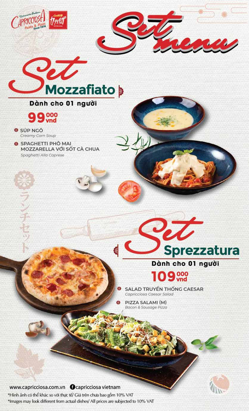 Menu Capricciosa - Vincom Bà Triệu 24 