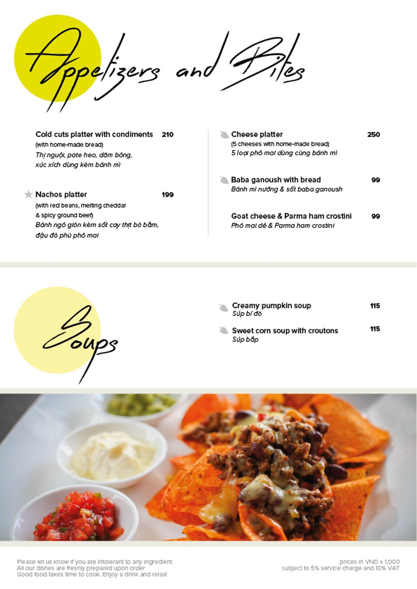 Menu Chanh Bistro Rooftop Saigon – Calmette 4