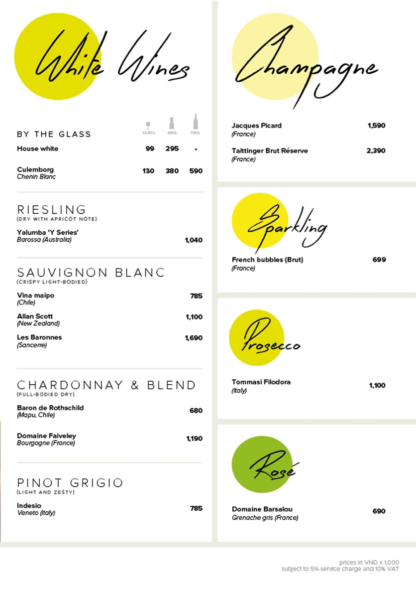 Menu Chanh Bistro Rooftop Saigon – Calmette 7