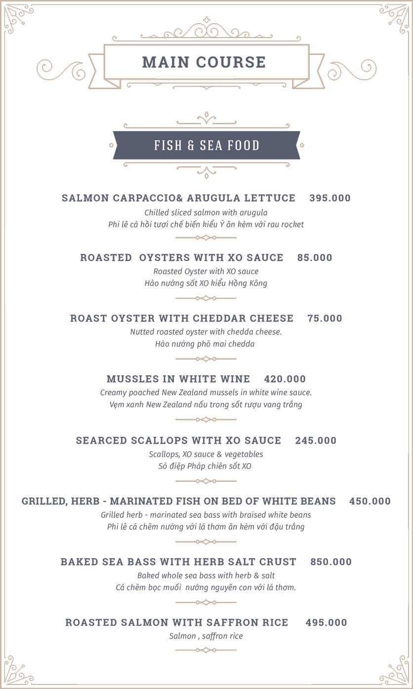 Menu Chevalier – Trương Định 3