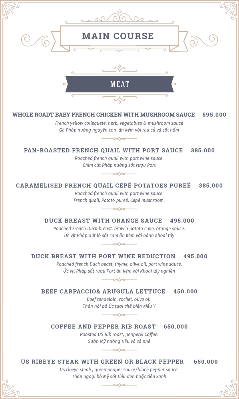 Menu Chevalier – Trương Định 4