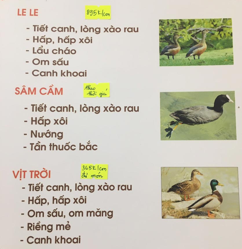 Menu Chim To Dần - Hà Nam Quán - Phạm Văn Đồng  6 