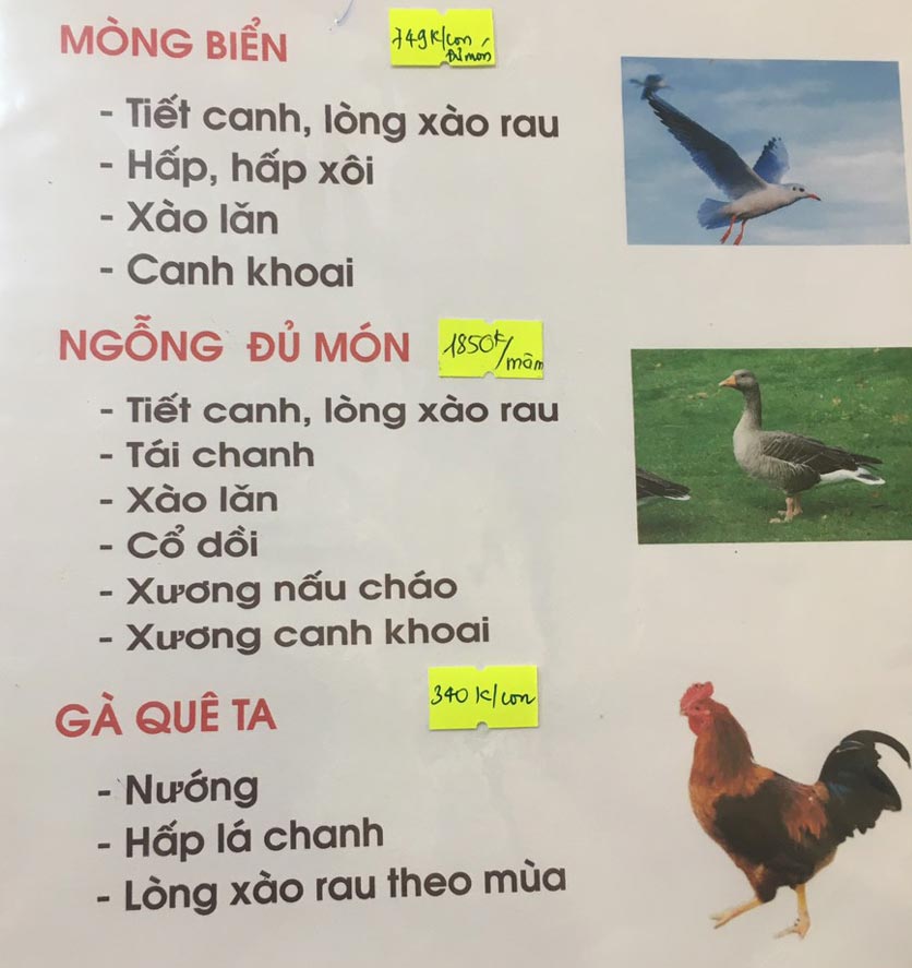 Menu Chim To Dần - Hà Nam Quán - Phạm Văn Đồng  7 