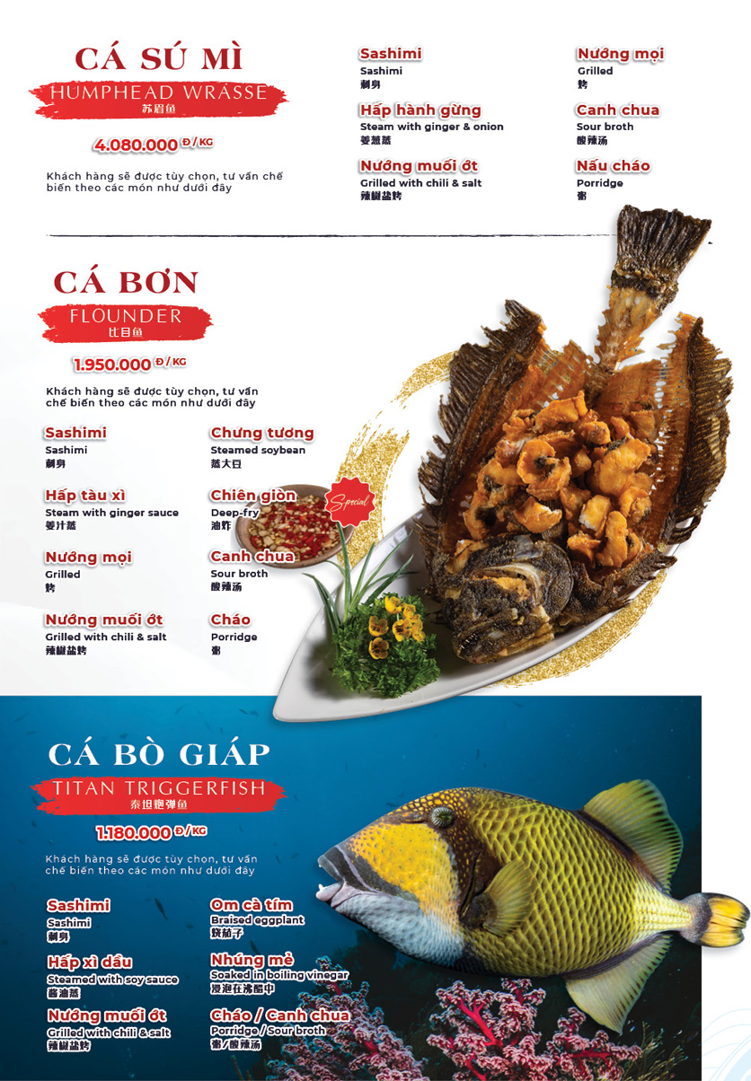 Menu Hải Sản Phố - Liễu Giai 24 