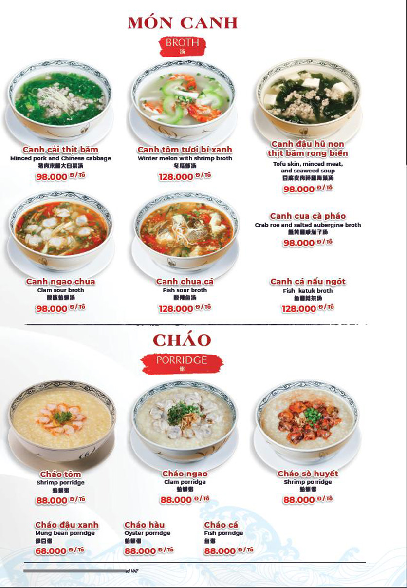 Menu Hải Sản Phố - Liễu Giai 32 
