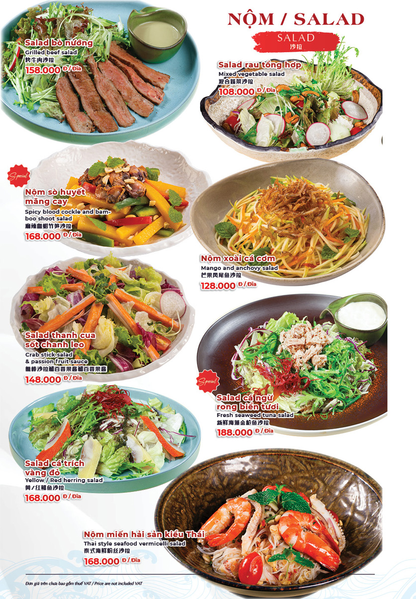 Menu Hải Sản Phố - Liễu Giai 36 