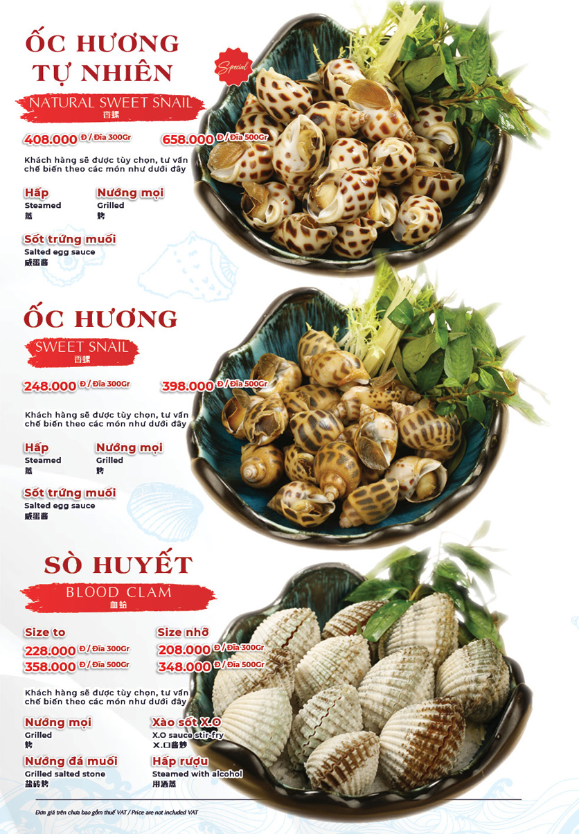 Menu Hải Sản Phố - Liễu Giai 44 