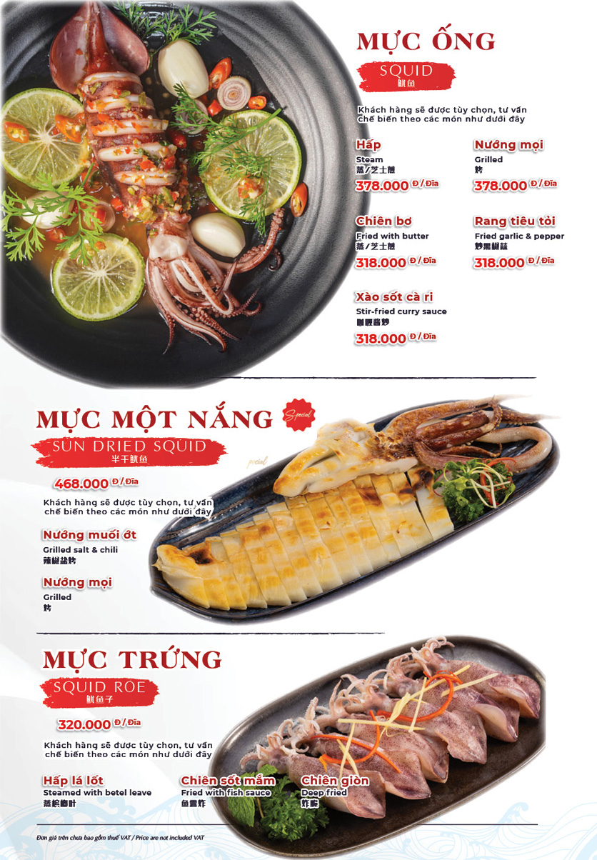 Menu Hải Sản Phố - Liễu Giai 46 