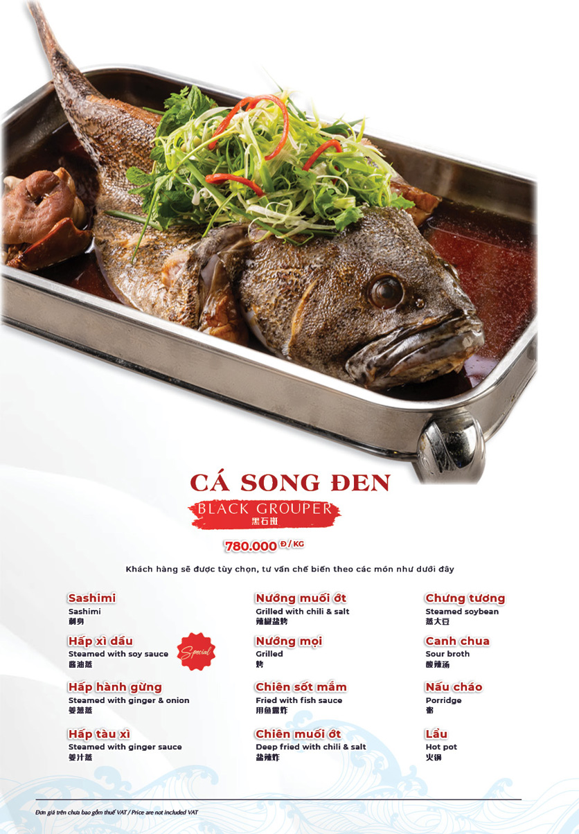 Menu Hải Sản Phố - Liễu Giai 54 