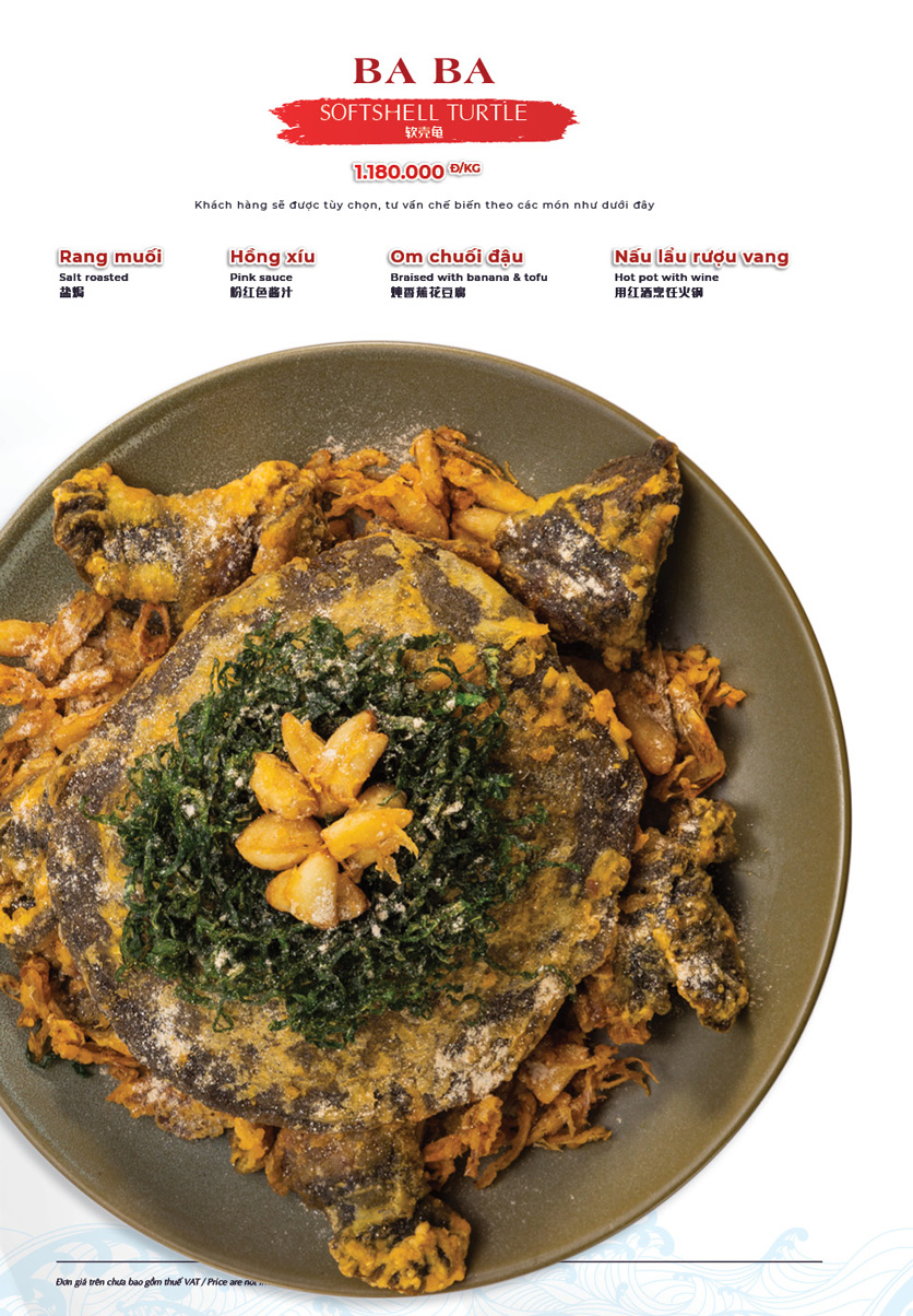 Menu Hải Sản Phố - Liễu Giai 58 