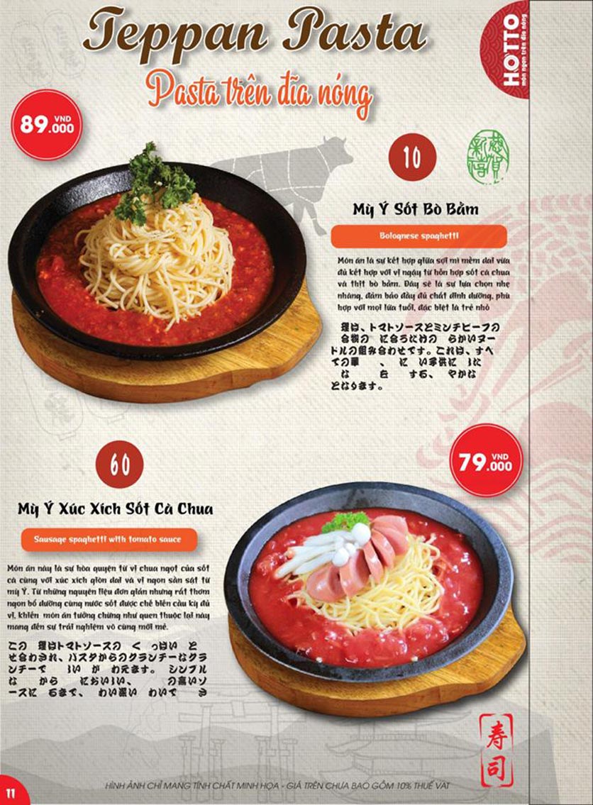 Menu Hotto - Vincom Lê Văn Việt 15 