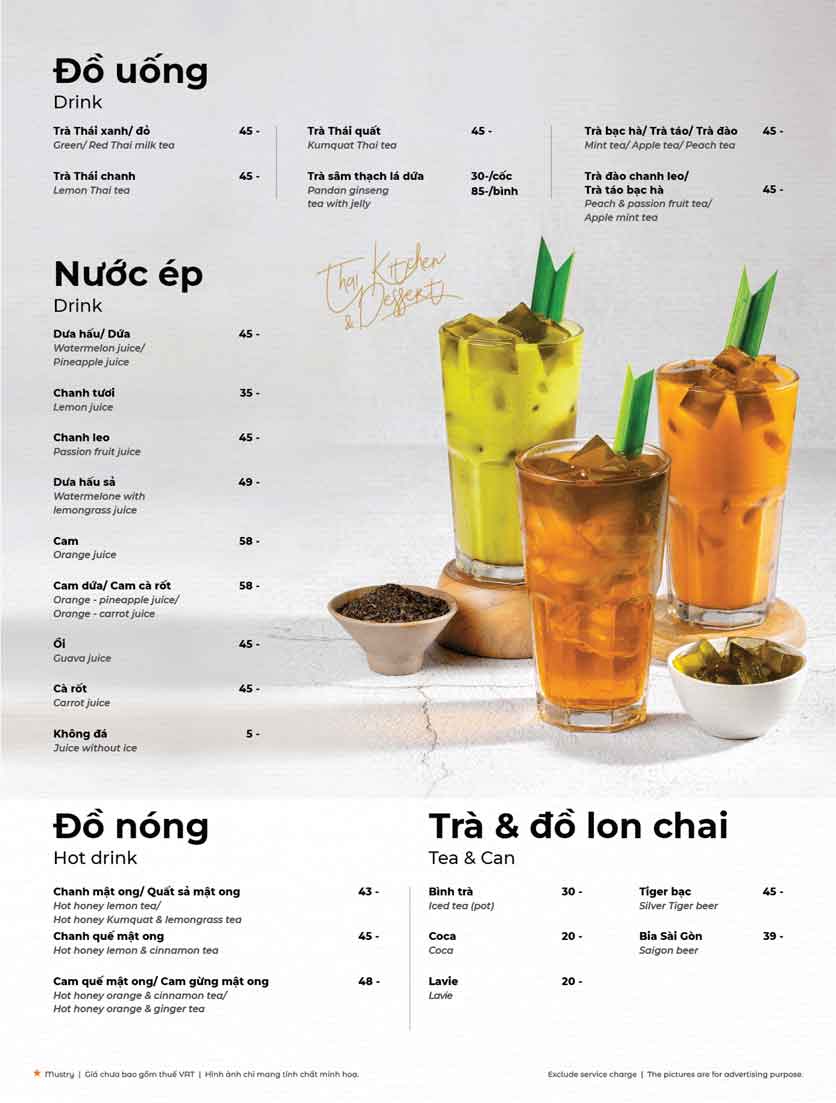 Menu Bếp Thái Koh Yam - 2D Quang Trung 23 