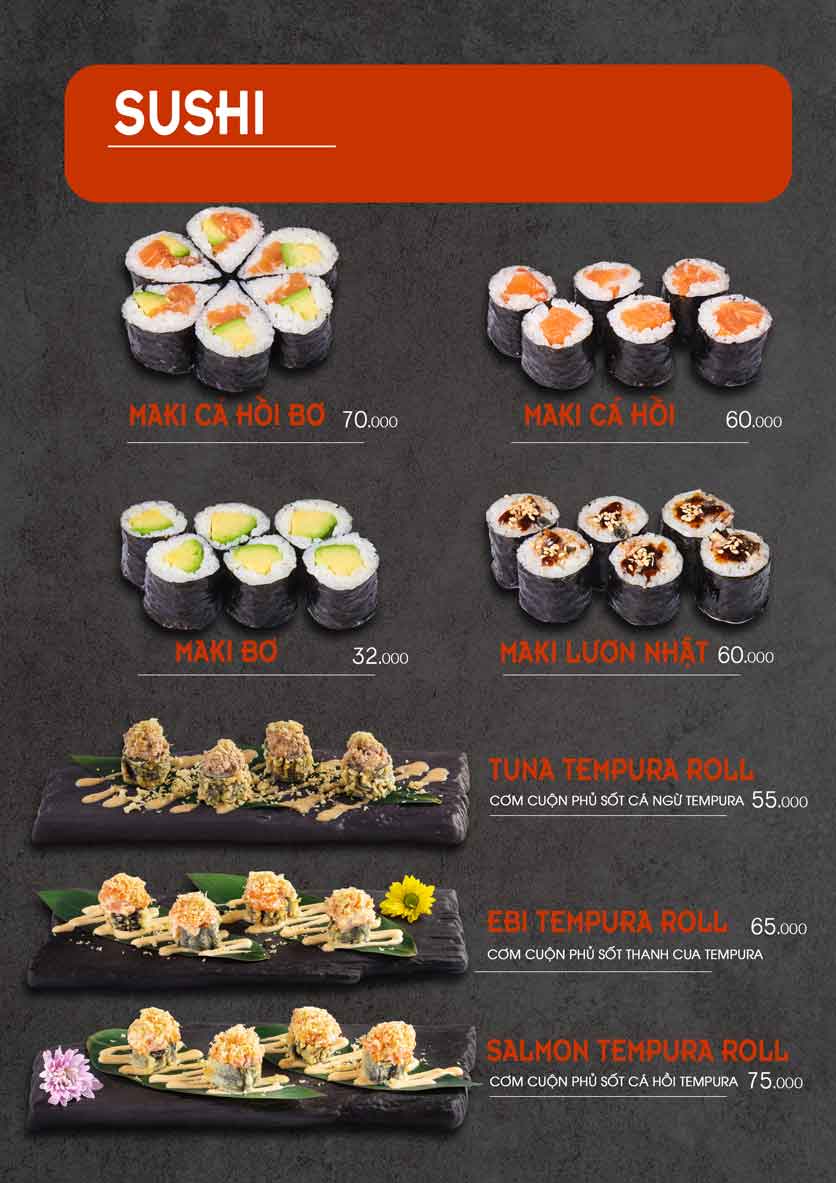 Menu Let’s Sushi - Trần Huy Liệu 16 