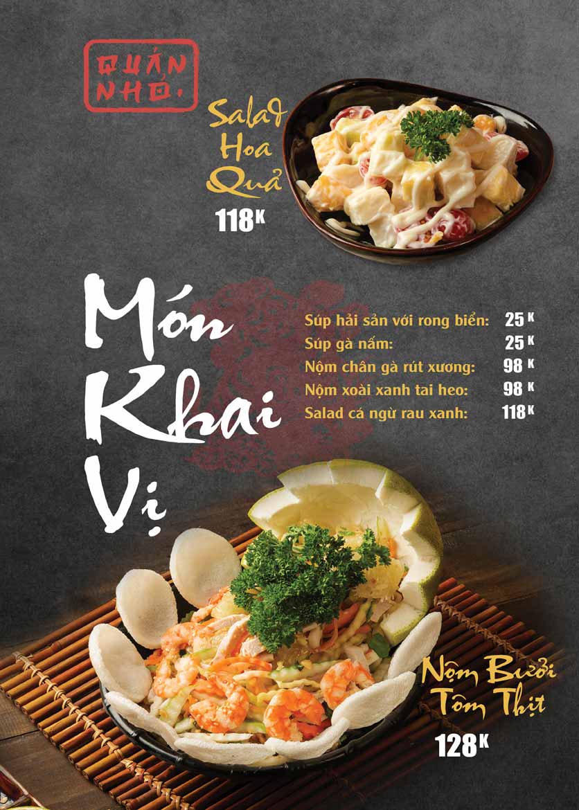 Menu Quán Nhỏ - Nguyễn Khánh Toàn 1 