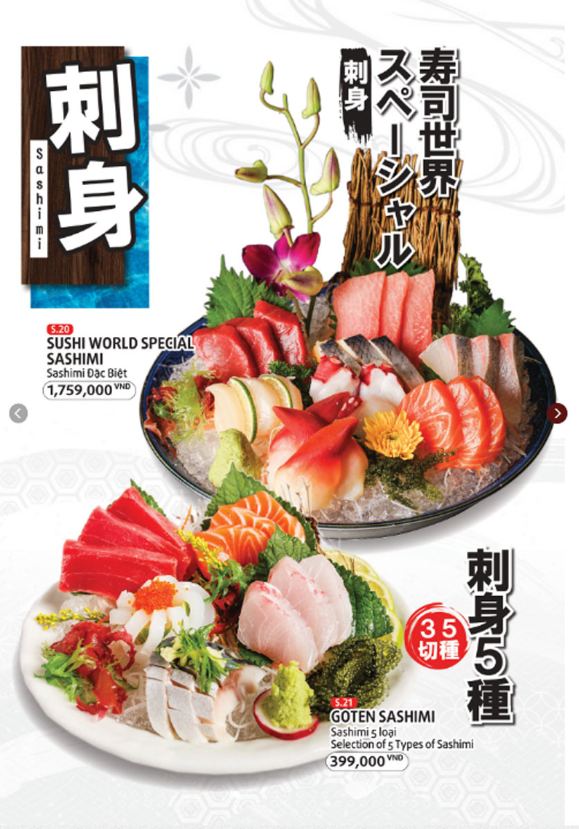 Menu Sushi World - Tôn Thất Thiệp 10 