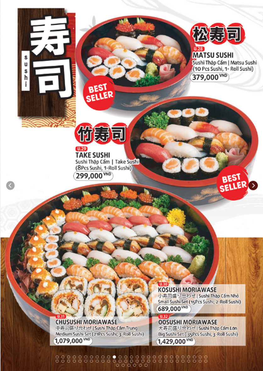 Menu Sushi World - Tôn Thất Thiệp 11 