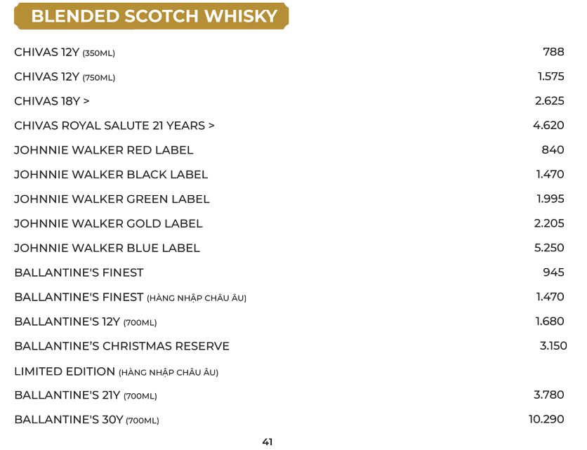 Menu Tân Hải Vân - Nguyễn Trãi 39 