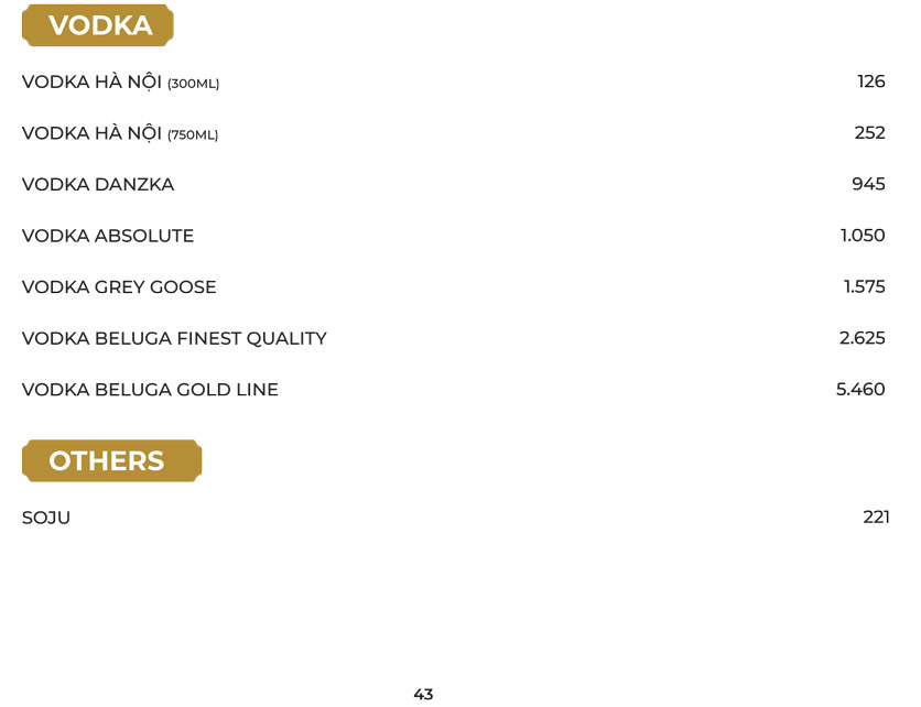 Menu Tân Hải Vân - Nguyễn Trãi 41 