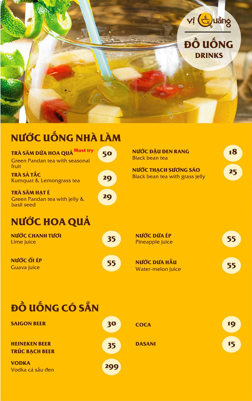 Menu Vị Quảng – Nguyễn Chí Thanh 10 