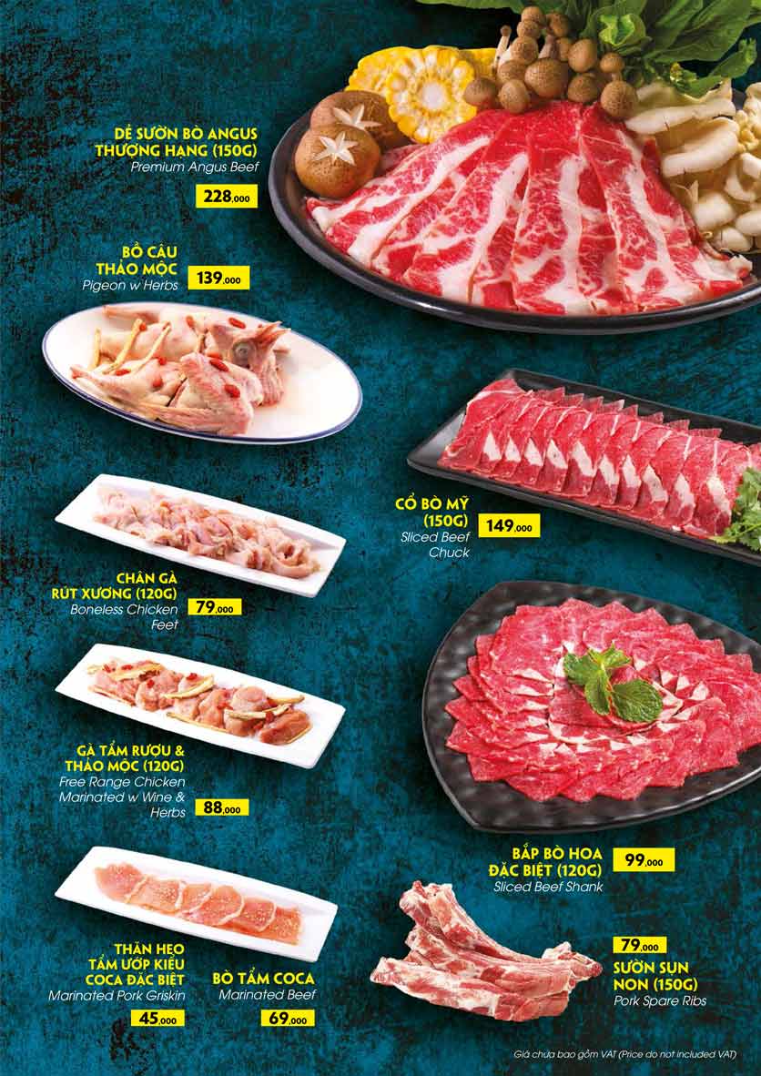 Menu COCA Restaurant - Nhà hàng lẩu Thái - Láng Hạ 28 