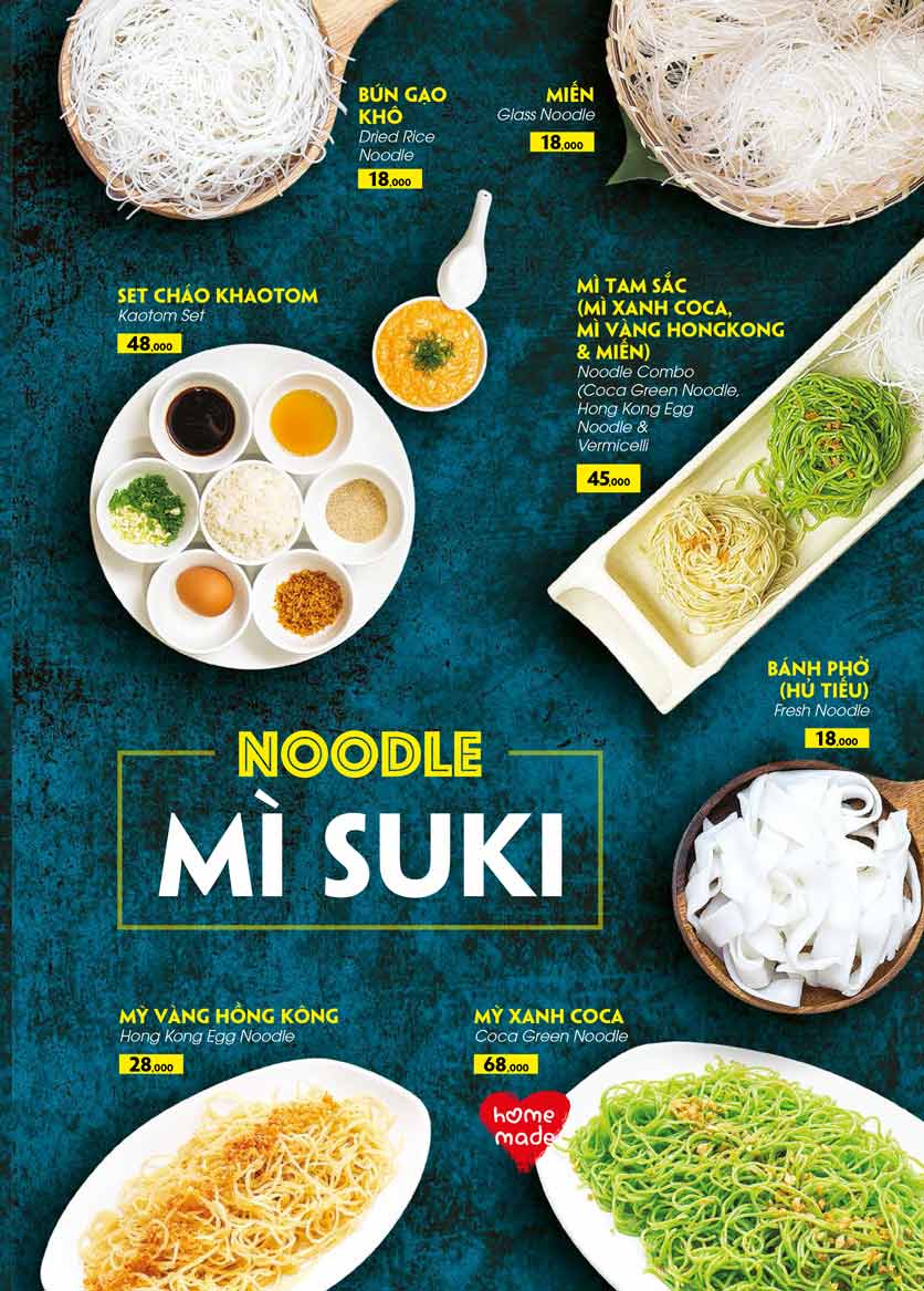 Menu COCA Restaurant - Nhà hàng lẩu Thái - Láng Hạ 30 