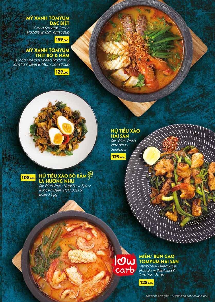 Menu COCA Restaurant - Nhà hàng lẩu Thái - Láng Hạ 36 
