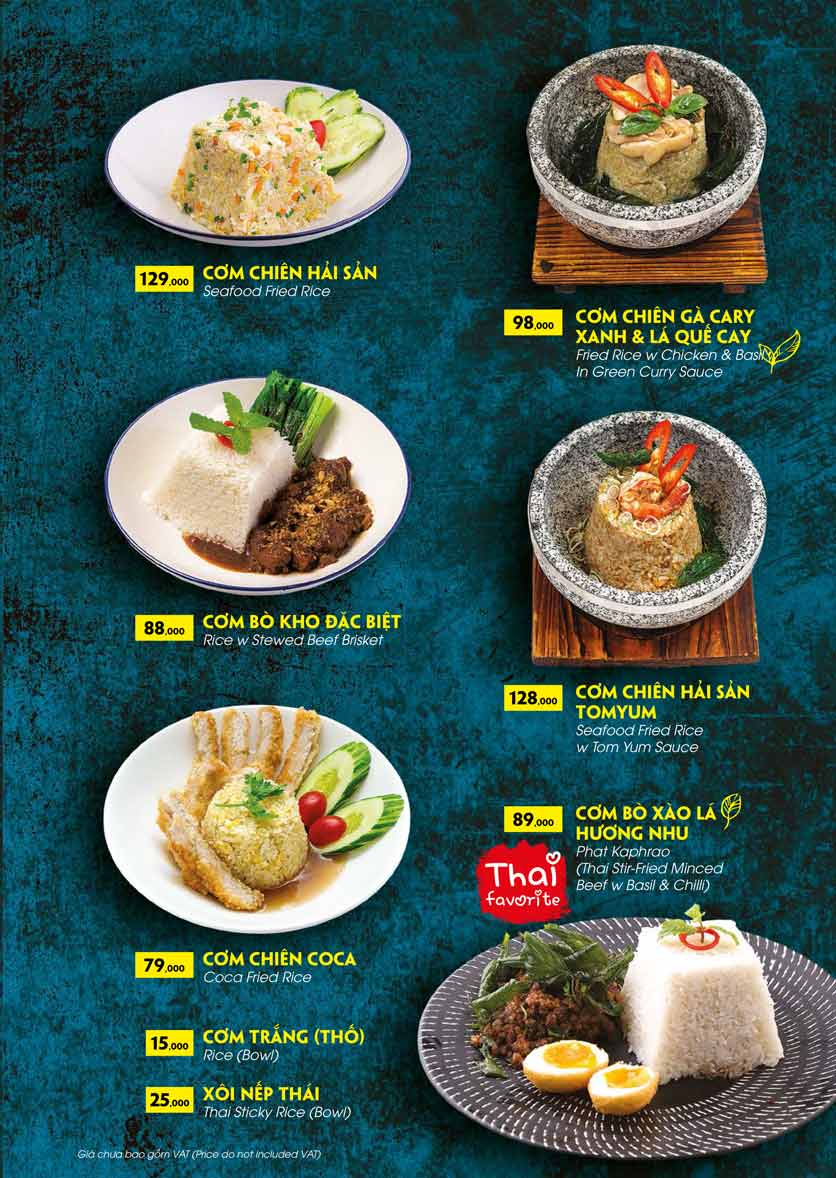Menu COCA Restaurant - Nhà hàng lẩu Thái - Láng Hạ 38 