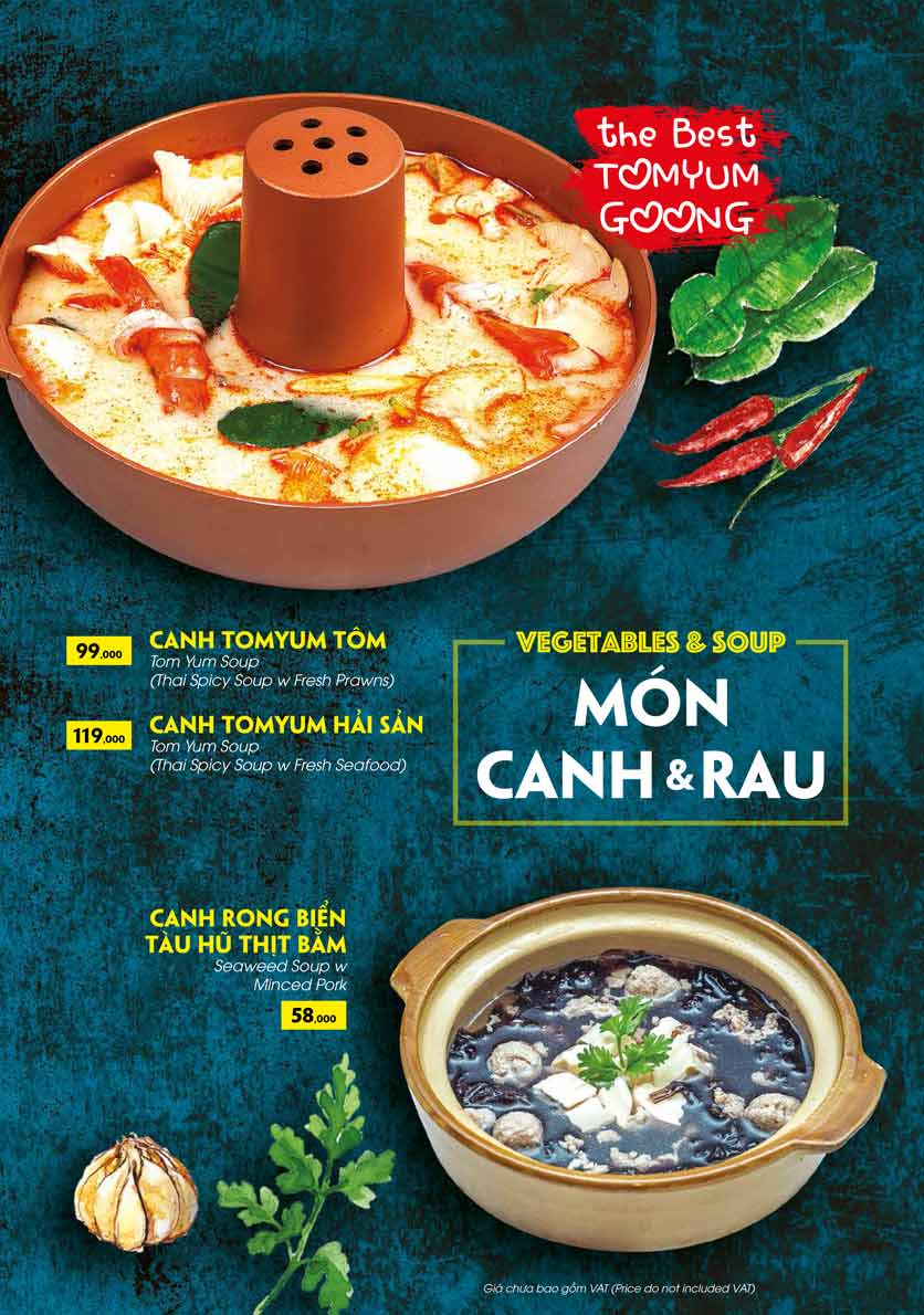 Menu COCA Restaurant - Nhà hàng lẩu Thái - Láng Hạ 39 