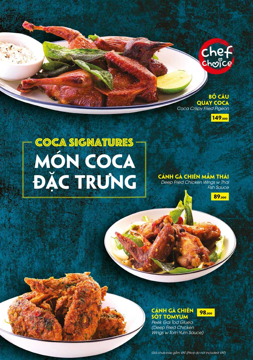 Menu COCA Restaurant - Nhà hàng lẩu Thái - Láng Hạ 15 