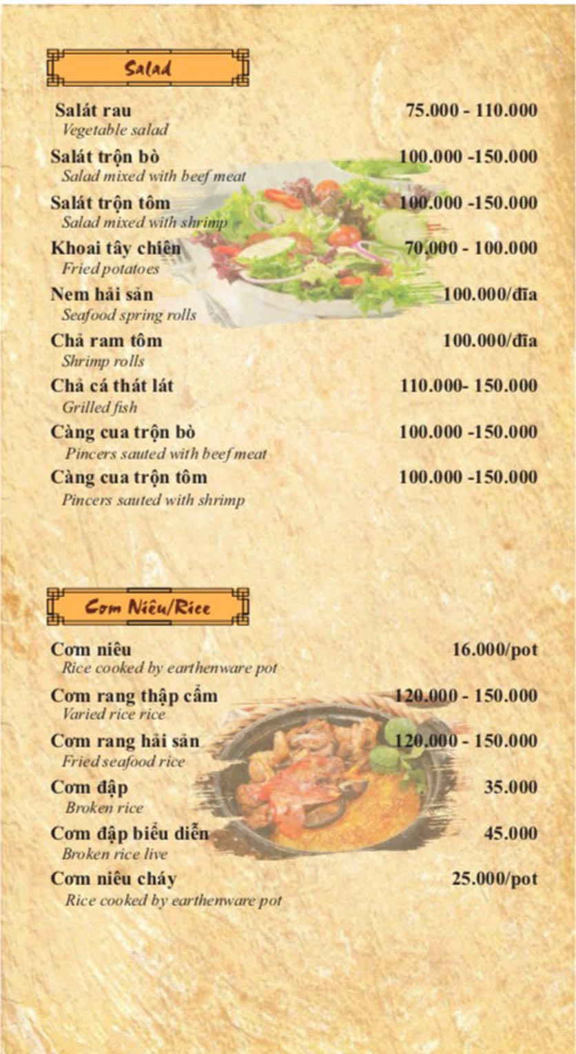 Menu Cơm Niêu 3 Cá Bống – Nguyễn Tri Phương 11 