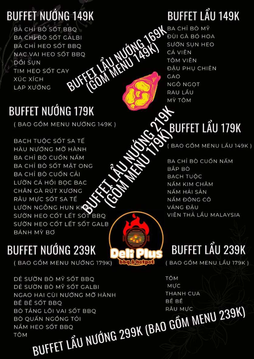 Menu Deli Plus BBQ & Hotpot - 48 Nguyễn Văn Lộc     1 