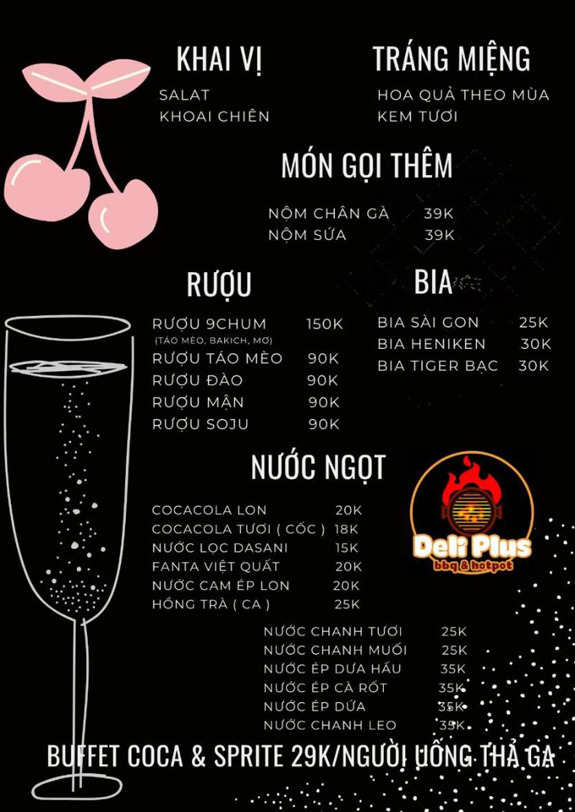 Menu Deli Plus BBQ & Hotpot - 48 Nguyễn Văn Lộc     2 