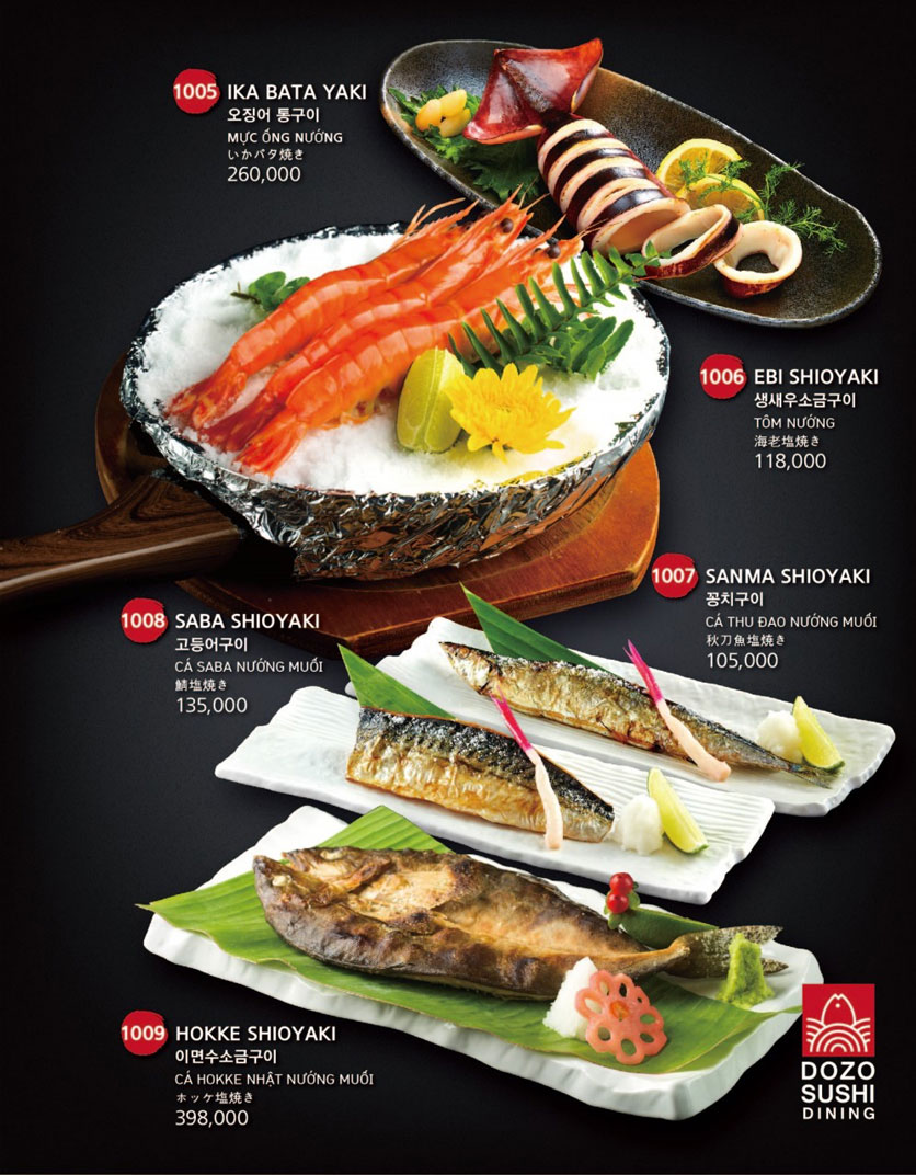 Menu Dozo Sushi Dining – Landmark 81 11 