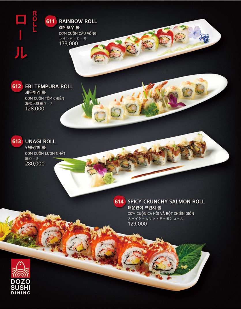 Menu Dozo Sushi Dining – Landmark 81 20 