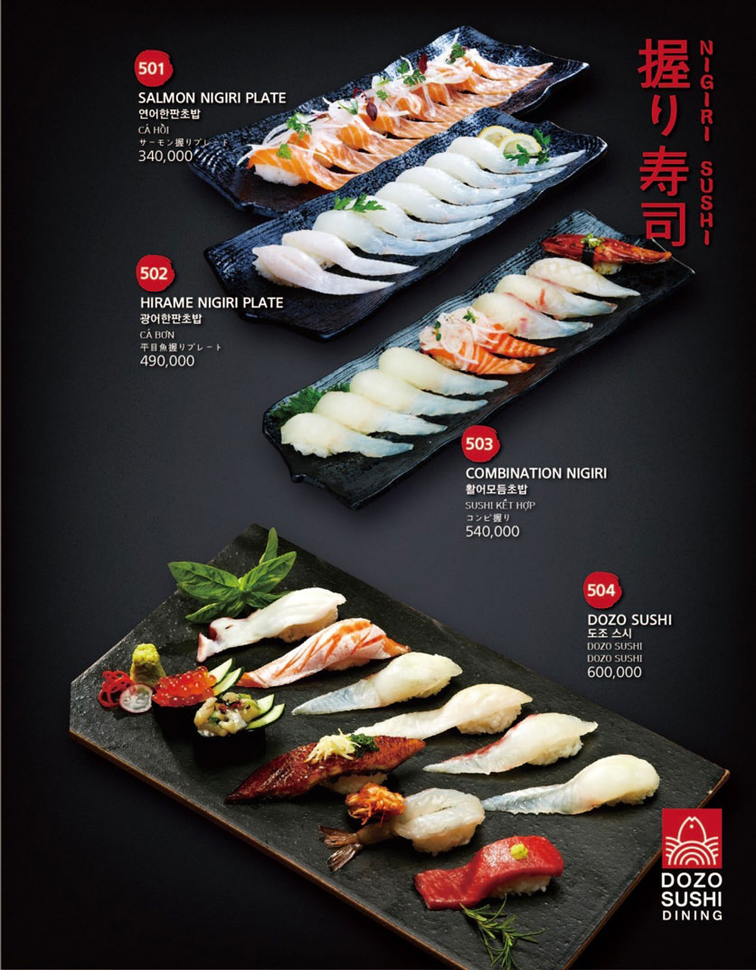 Menu Dozo Sushi Dining – Landmark 81 21 