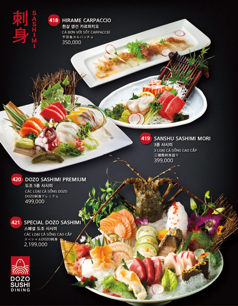 Menu Dozo Sushi Dining – Landmark 81 23 