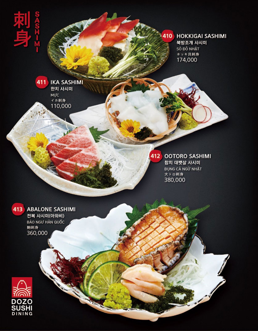 Menu Dozo Sushi Dining – Landmark 81 24 