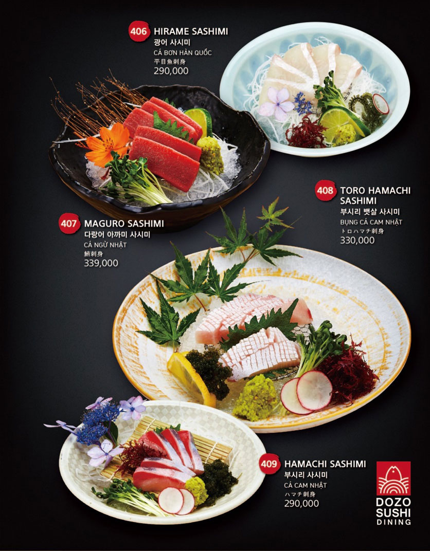 Menu Dozo Sushi Dining – Landmark 81 25 
