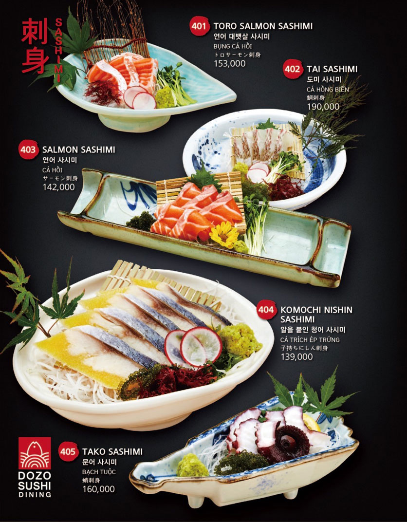 Menu Dozo Sushi Dining – Landmark 81 27 