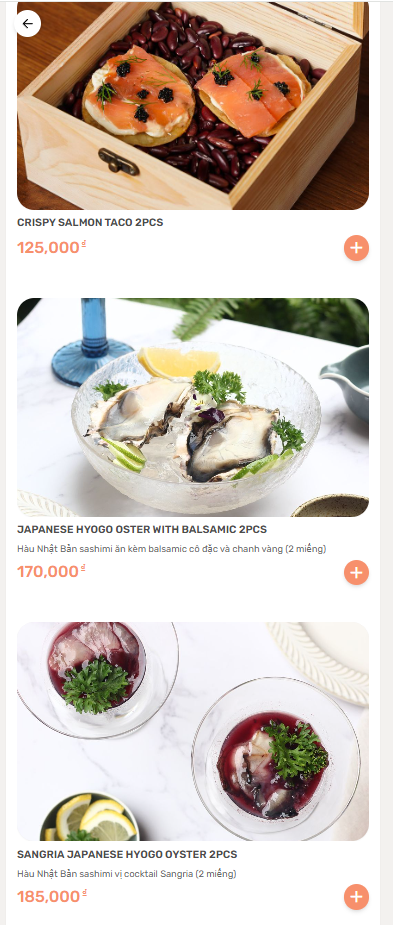 Menu Feliz - Modern Tapas Bar - Nam Ngư 2 