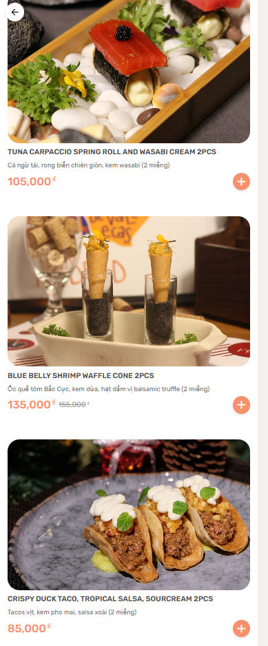 Menu Feliz - Modern Tapas Bar - Nam Ngư 4 