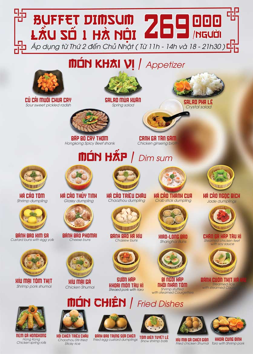 Menu Nhà hàng Dimsum & Lẩu Trung Hoa - FengHuang – Trần Kim Xuyến 1 