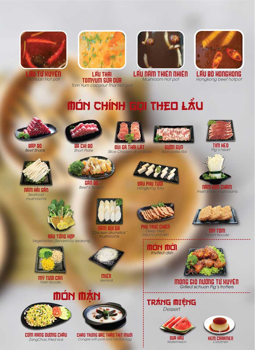 Menu Nhà hàng Dimsum & Lẩu Trung Hoa - FengHuang – Triệu Việt Vương 4 