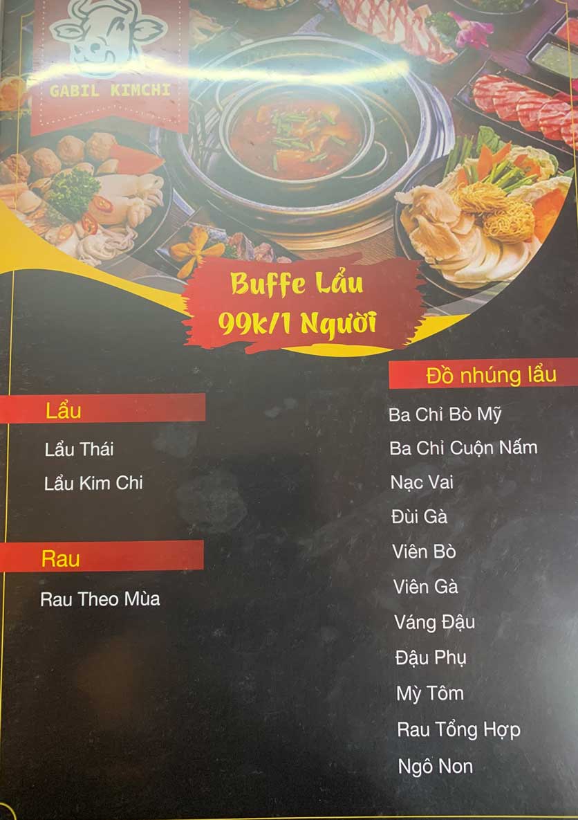 Menu Gabil Kimchi - Nguyễn Chí Thanh 2 