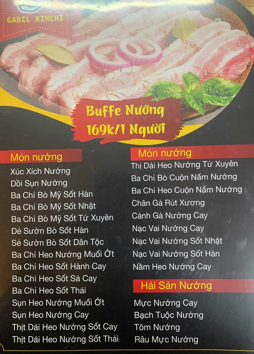 Menu Gabil Kimchi - Nguyễn Chí Thanh 6 