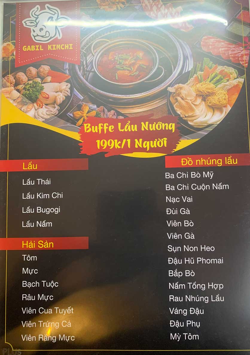 Menu Gabil Kimchi - Nguyễn Chí Thanh 10 