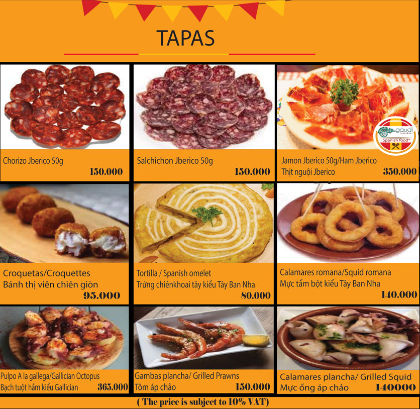 Menu Gaudi - Tapas & Bar - Lê Thánh Tôn 6
