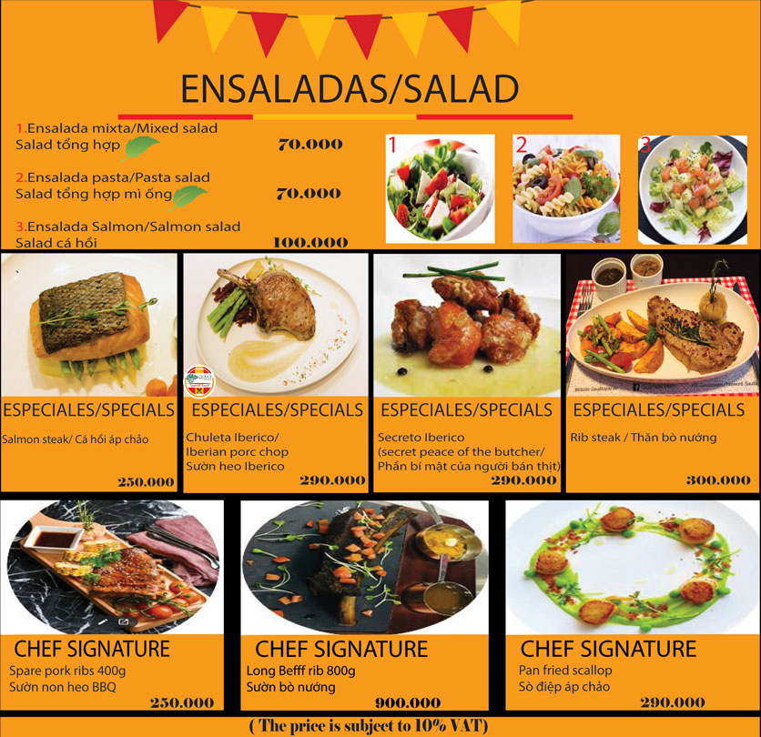 Menu Gaudi - Tapas & Bar - Lê Thánh Tôn 8