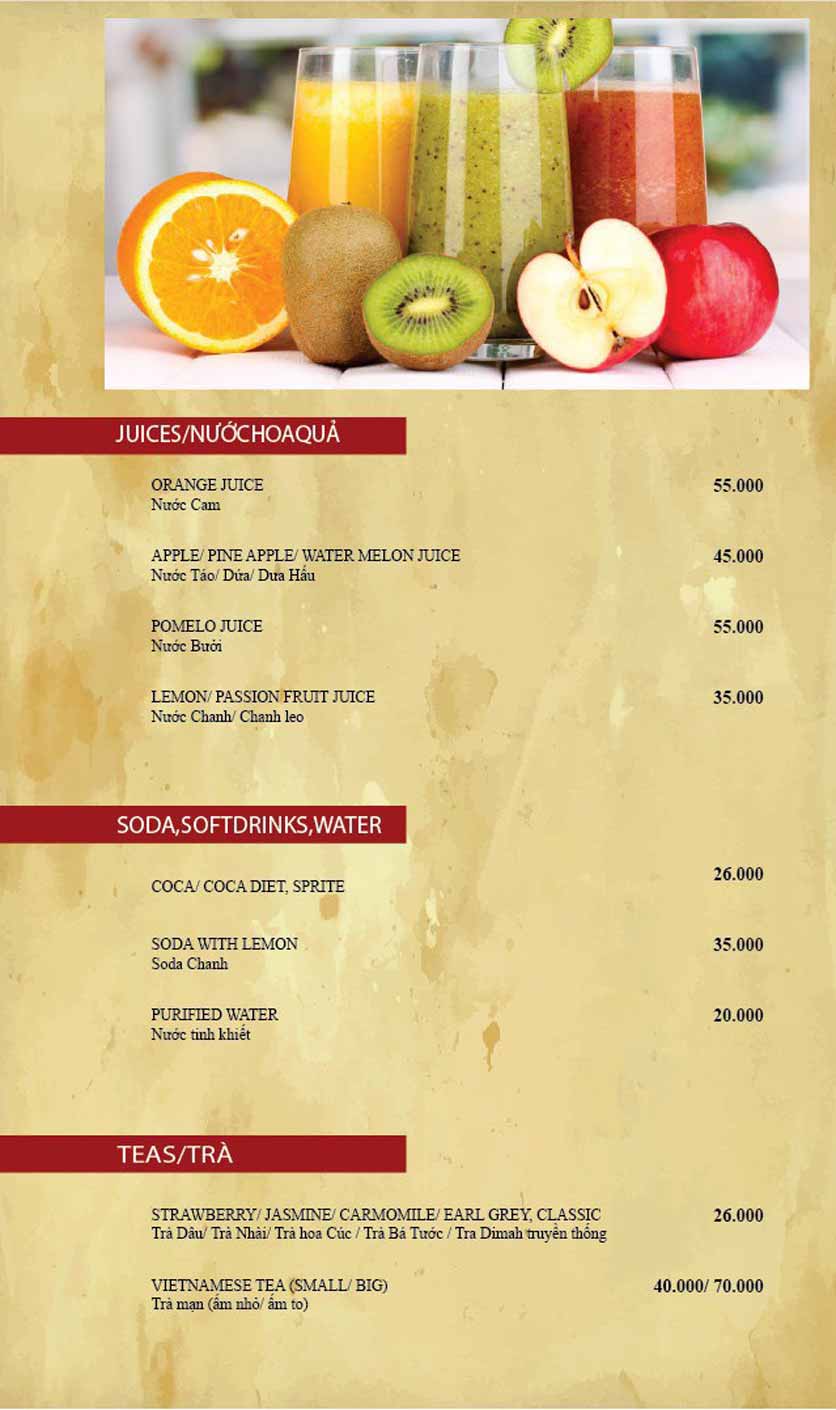 Menu GRILLE6 Steakhouse - Hào Nam 8 